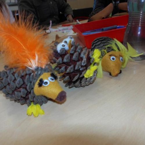 Hedgehog pine cones year 6